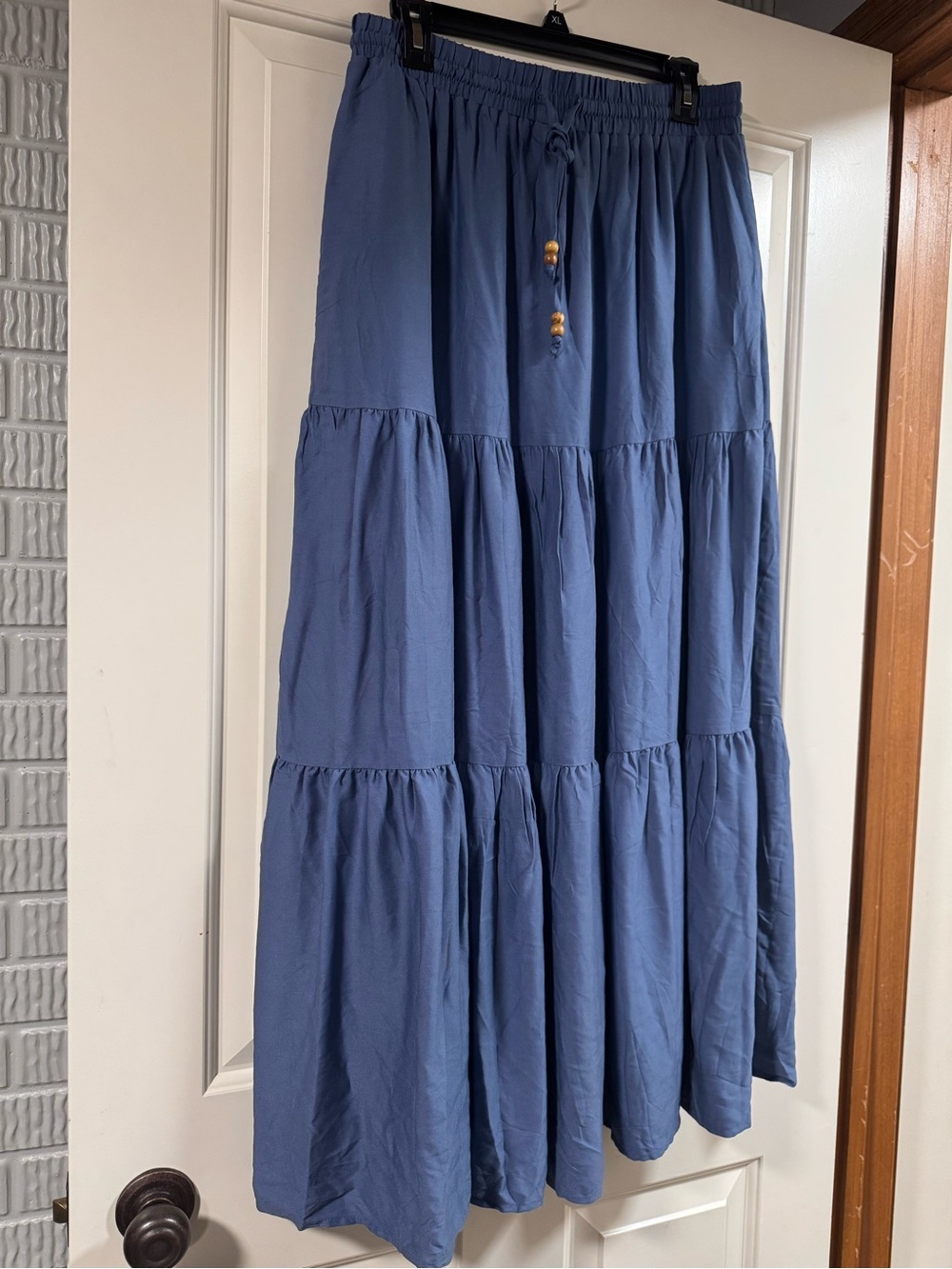 Amazon Blue Tiered Maxi Skirt